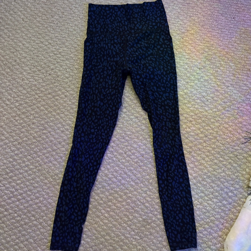 Athleta leggings blue cheetah